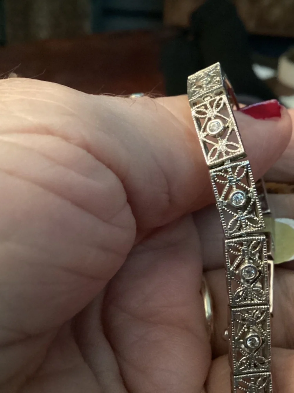 Sterling Silver  Link Bracelet, Designer Vintage Style QSECURE CLASP 925 - Picture 13 of 14